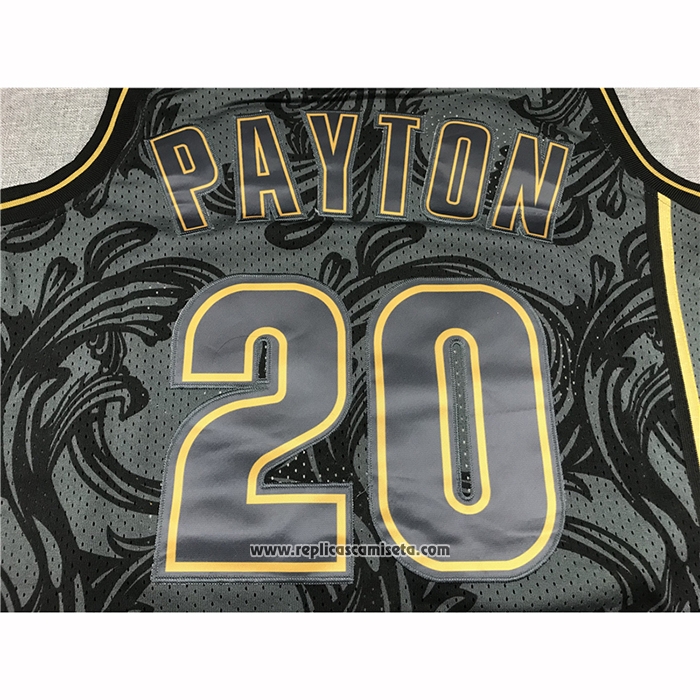 Camiseta Seattle SuperSonics Gary Payton #20 Historic Retro Negro